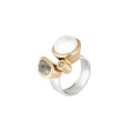 Vergoldeter Perlen- und Diamantring aus der Verum VRP229-1 ORSKA-Kollektion