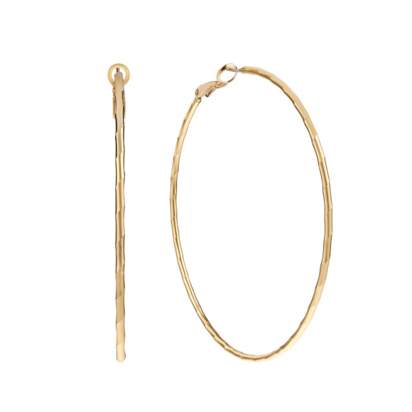 Dünne goldene Creolen aus der Machina MHK32-1 Kollektion