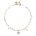 Elegante Halskette mit Perlen und vergoldeten Anhängern aus der Soda SN77-1 Kollektion