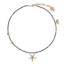 Vergoldete Lapislazuli-Kette mit Seestern aus der Maris Kollektion