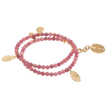 Rosa Turmalin-Armband mit goldenen Anhängern aus der Bery Kollektion