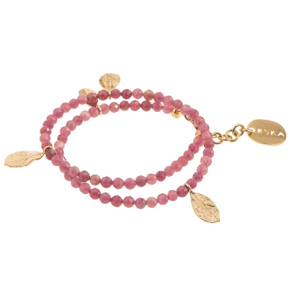 Rosa Turmalin-Armband mit goldenen Anhängern aus der Bery BEA36-6 ORSKA-Kollektion