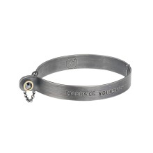 Graphit-Silberarmband mit Personalisierungsoption