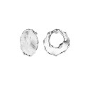 Asymmetric silver hoop earrings from the New Stone NSK32-2 ORSKA collection