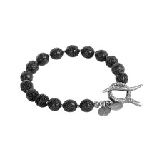 Limitiertes Armband mit Holzperlen und Silberelementen aus der Kembali Kollektion