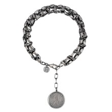 Kette, Graphit-Halskette mit Münzanhänger aus der Vintage Kollektion