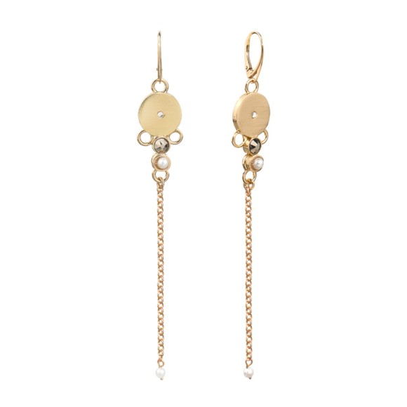 Goldene Hängeohrringe mit Kristallen aus der Soda SK39-1 Kollektion - ORSKA