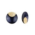 Runde, marineblaue und goldene Ohrringe aus der Tache TAK32-22-1 ORSKA-Kollektion