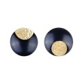 Runde, marineblaue und goldene Ohrringe aus der Tache TAK32-22 ORSKA-Kollektion