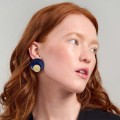 Runde, marineblaue und goldene Ohrringe aus der Tache-Kollektion TAK32-22-5  ORSKA