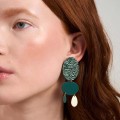 Asymmetrische, grüne Ohrringe aus der Tache TAK42-6-3 ORSKA Kollektion