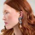 Asymmetrische goldgraue Ohrringe aus der Tache TAK42-7-5 ORSKA Kollektion