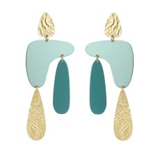 Lange, mint- und goldene Ohrringe aus der Tache Kollektion
