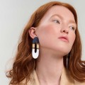 Bunte ellipsenförmige Ohrringe aus der Tache TAK38-2-2 ORSKA Kollektion