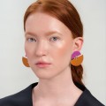 Rosa und orange Ohrstecker aus der Tache TAK32-5-2 ORSKA Kollektion