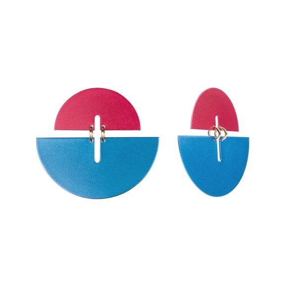 Zweifarbige runde Ohrringe aus der Tache-Kollektion, ORSKA-Schmuck