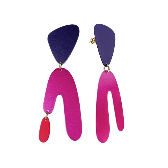 Rosa und lila Ohrringe aus der Tache-Kollektion, ORSKA Schmuck