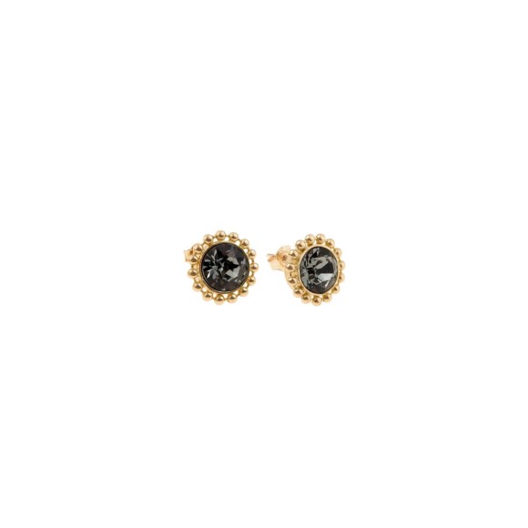 Künstlerische Ohrringe aus der Ray-Kollektion mit graphitfarbenen Swarovski Elements-Kristallen – Orska Schmuck