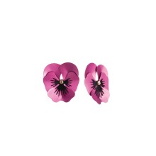 Kleine rosa Blumenohrringe - Stiefmütterchen