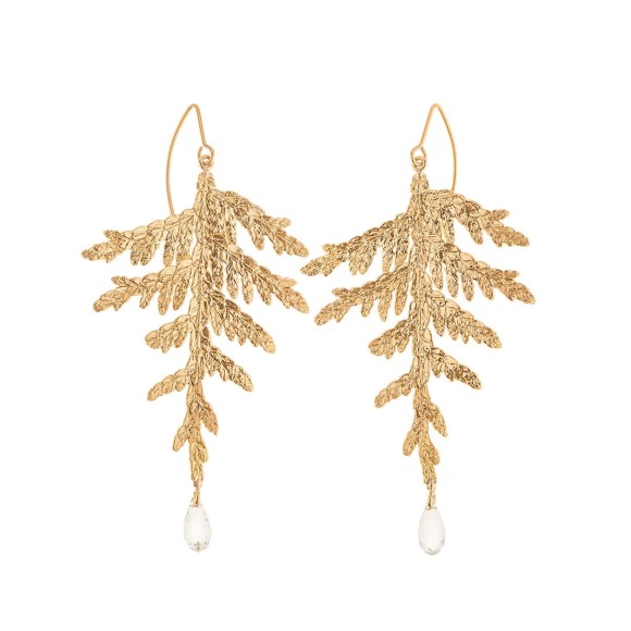 Handgefertigte Ohrringe in Form von Thujazweigen - Thuja Kollektion