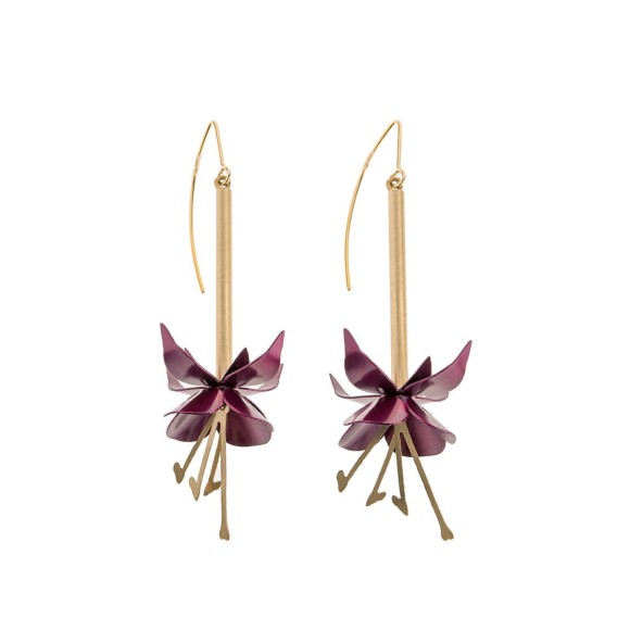 Hängende Ohrringe in Form einer Fuchsienblüte aus der Plantis-Kollektion - ORSKA Schmuck