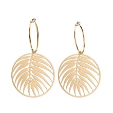 Goldene Creolen mit Livistonblatt aus der Plantis Kollektion