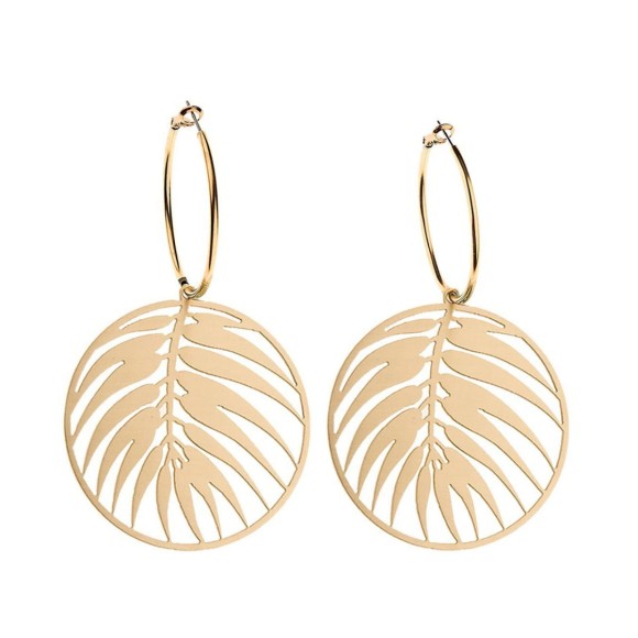 Von Blättern inspirierte Creolen aus der Plantis-Kollektion - ORSKA Schmuck