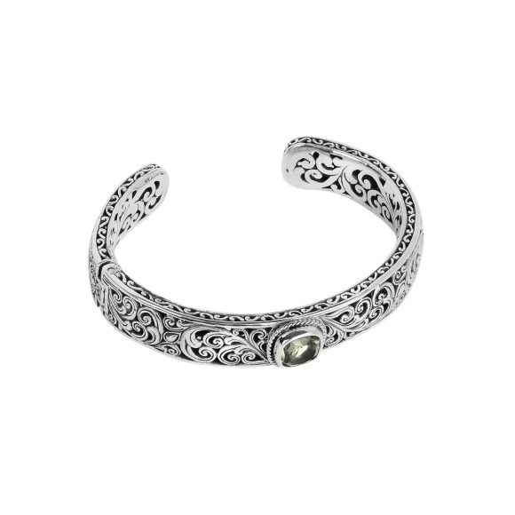 Silberarmband mit floralem Dekor und Amethyst aus der Duo-Kollektion