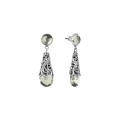 Silberne hängende Ohrstecker mit Amethysten aus der Duo-Kollektion