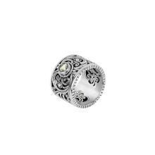 Breites Silberband mit durchbrochenem Muster und Amethyst aus der Duo Kollektion
