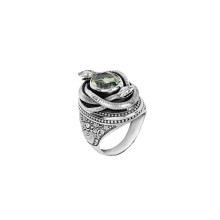 Silberring mit Schlangen und Amethyst aus der Duo Kollektion