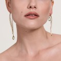 Goldene, asymmetrische Ohrringe mit Aquamarin BEK 46-5 ORSKA