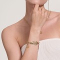 Zartes vergoldetes Armband mit dekorativer Kette aus der Thuja TA38-1 Kollektion