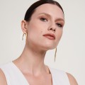 Asymmetrische, goldene Ohrringe mit Frauensilhouetten aus der Body ORSKA Jewelry BK42-1 Kollektion