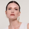 Asymmetrische, goldene Ohrringe mit Damensilhouetten aus der Body ORSKA BK42-1 Kollektion