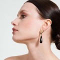 Asymmetrische Ohrringe mit länglichem Onyx aus der Parer-Kollektion PRK44-1 ORSKA