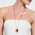 Vergoldete Halskette mit doppelseitigem Onyx-Anhänger aus der Parer PRN68-1 ORSKA-Kollektion