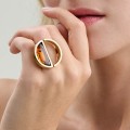 Goldring mit Bernstein aus der Sello SLP64 ORSKA Kollektion