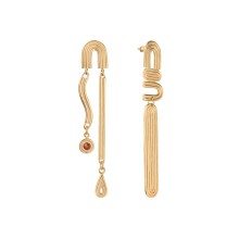 Asymmetrische, hängende Ohrringe mit Kristall aus der Holos Kollektion