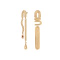 Asymmetrische, goldene Hängeohrringe mit Kristall aus der Holos-Kollektion HOK42-3 ORSKA