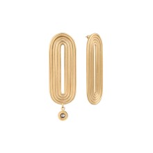 Ovale Ohrringe mit grauem Kristall aus der Holos Kollektion