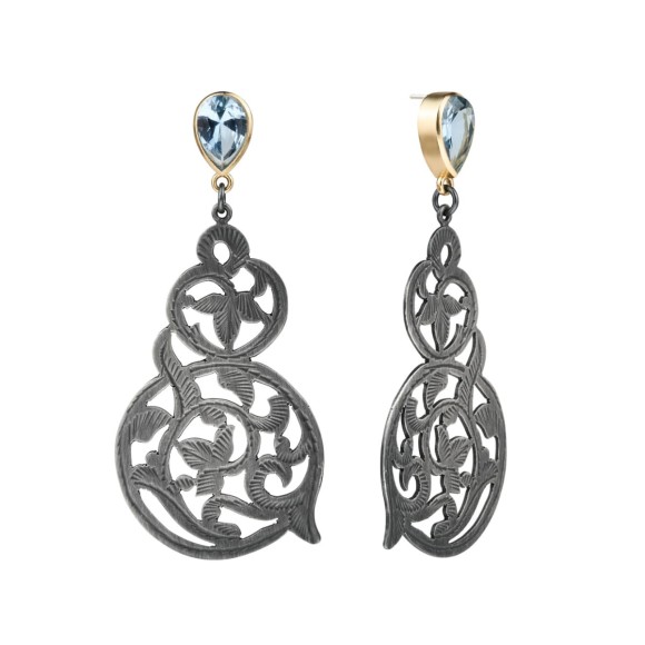 Künstlerische Ohrringe mit floralem Ornament aus der Marokko-Kollektion MRK52-2 ORSKA