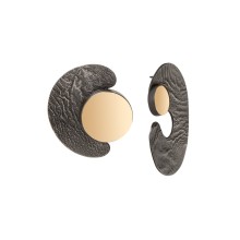Asymmetrische, zweifarbige, glänzende Ohrringe aus der Moon Kollektion