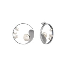 Silberne Creolen mit Perlen aus der Parer Kollektion