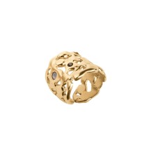 Breiter, vergoldeter Meteoritenring aus der Meteoros Kollektion