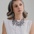 Silberkette aus Silber mit Kristallen aus der Soda SN342-1 ORSKA Kollektion