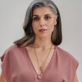 Vergoldete Halskette mit rundem Kristall aus der Julia JN68-1 ORSKA Kollektion