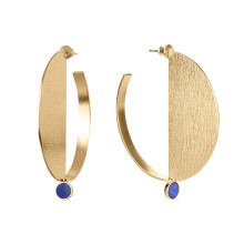 Vergoldete Lapislazuli-Creolen aus der Orini Kollektion