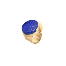 Geometrischer Ring am breiten Lapislazuliband aus der Orini Kollektion