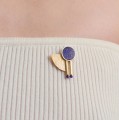 Asymetryczny złoty pin z lapis lazuli z kolekcji Orini ORSKA